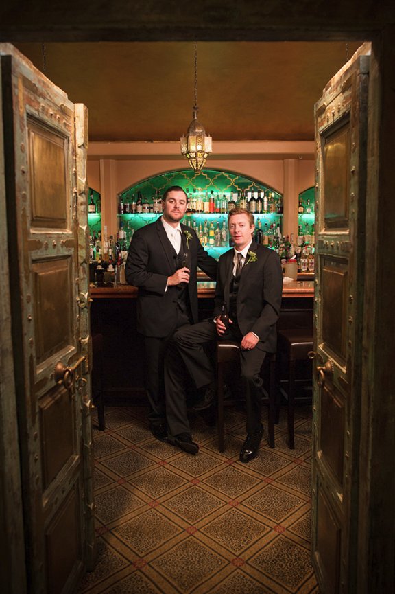 Groomsmen pre-wedding drink at Cypress Inn Bar