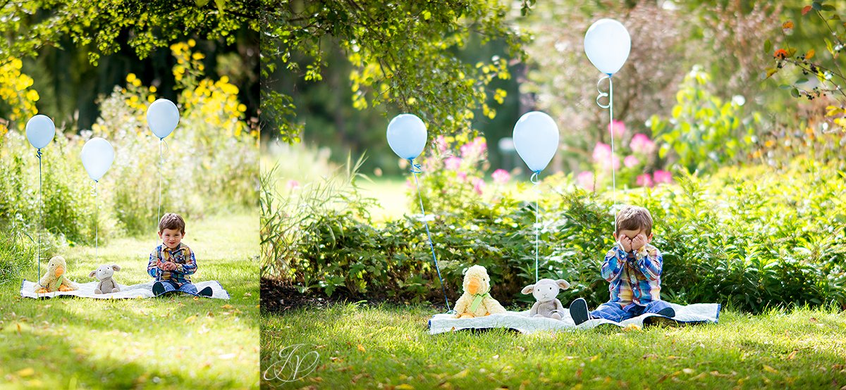 two year old portrait session balloons children