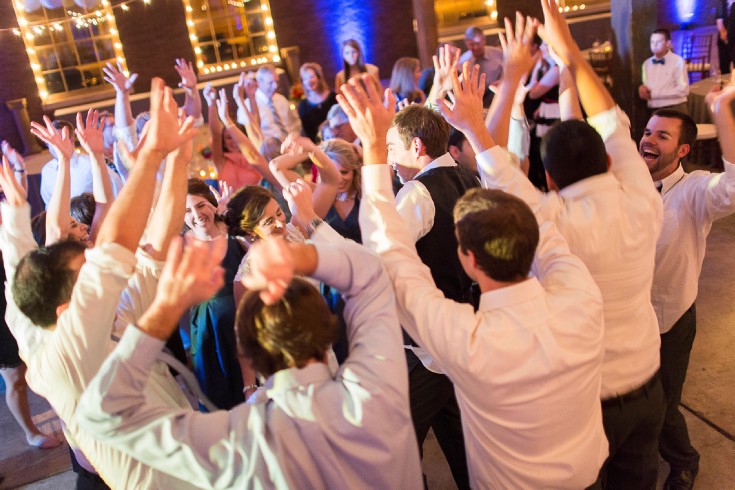 Metropolitan DJ Disc Jockey Lanterns Lights Wedding Huntsville Roundhouse