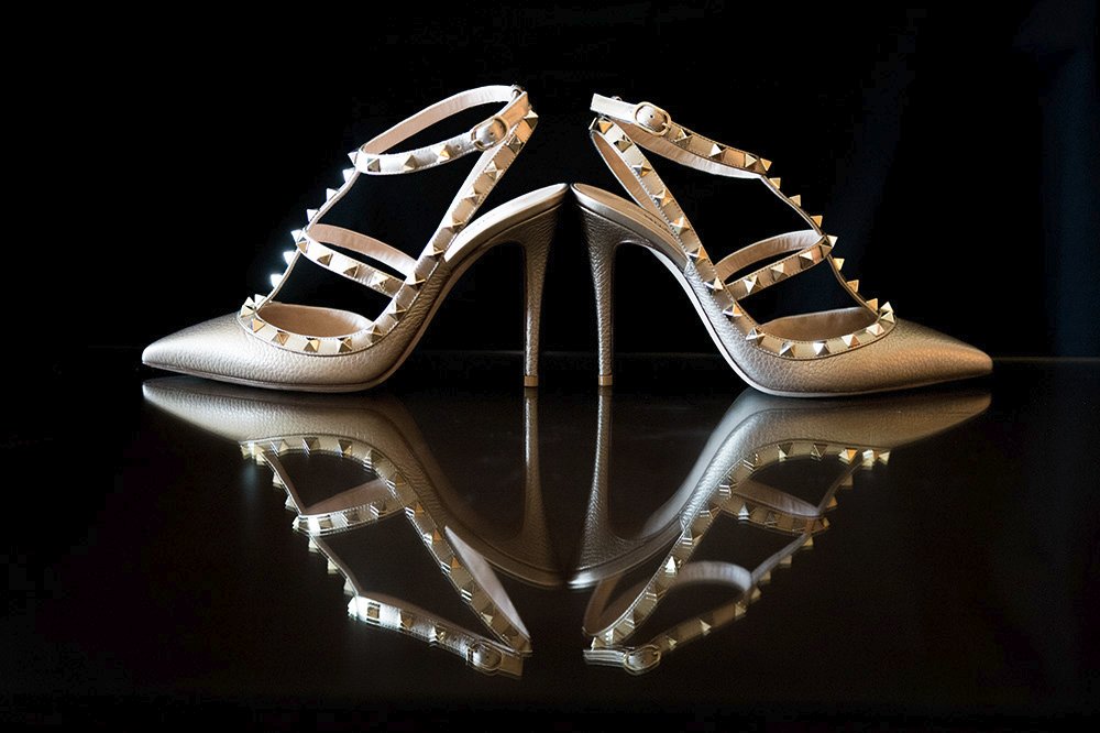 Gold Valentino Bridal Stiletto Shoes