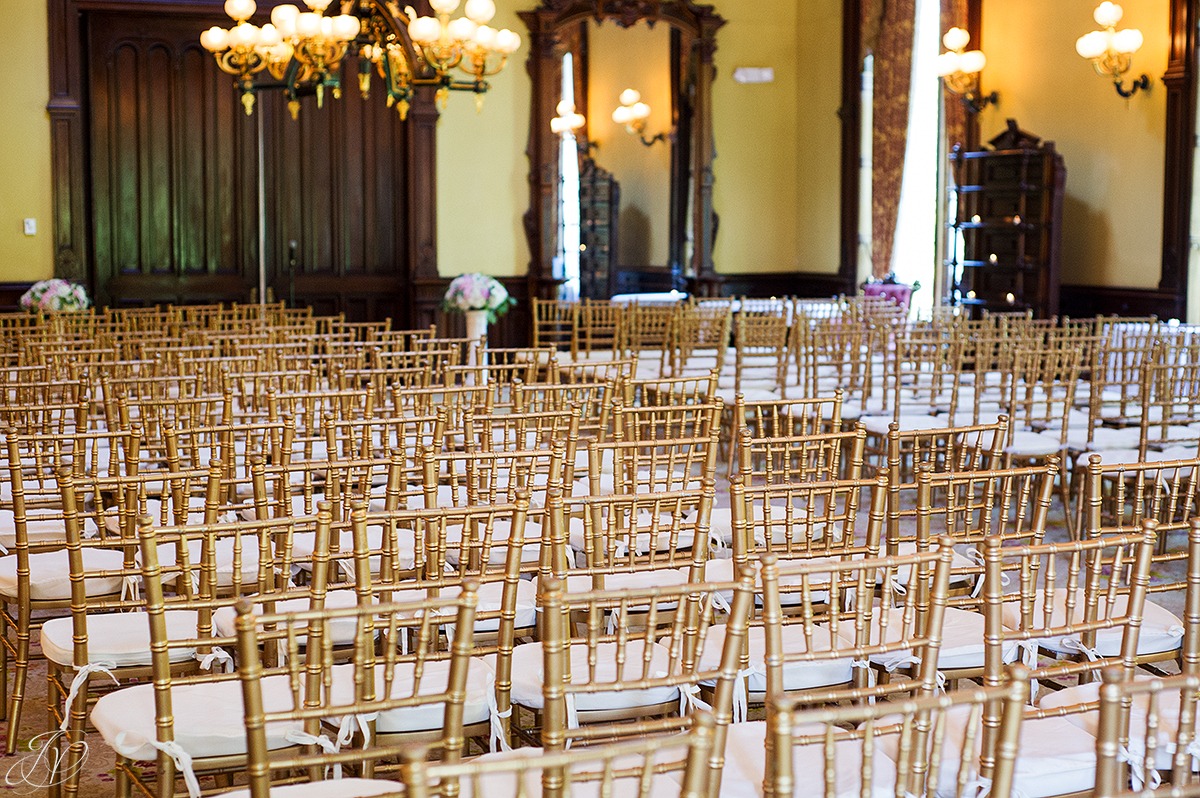 beautiful details of canfield casino ceremony setup