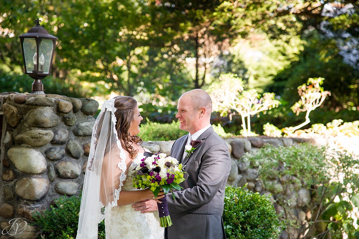 bride and groom first look albany wedding photographer