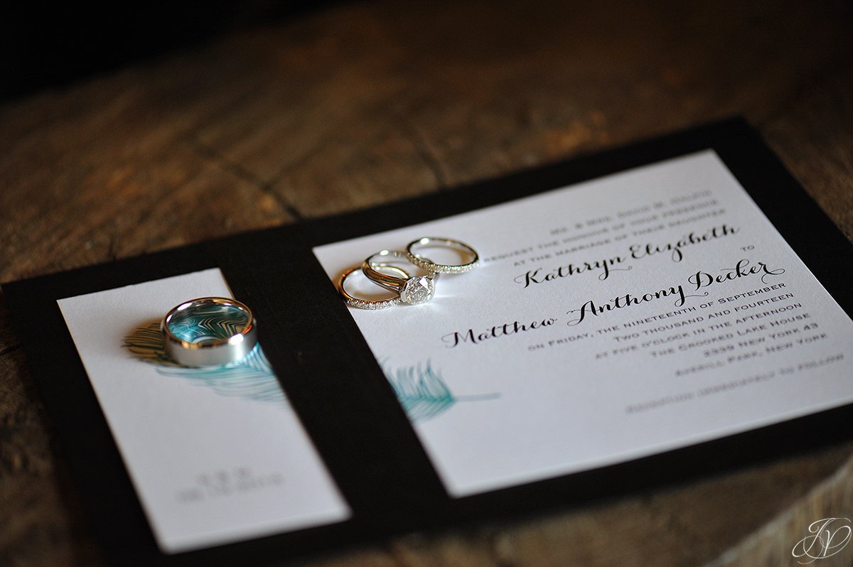 photo of wedding rings with invitation, jessica painter photography