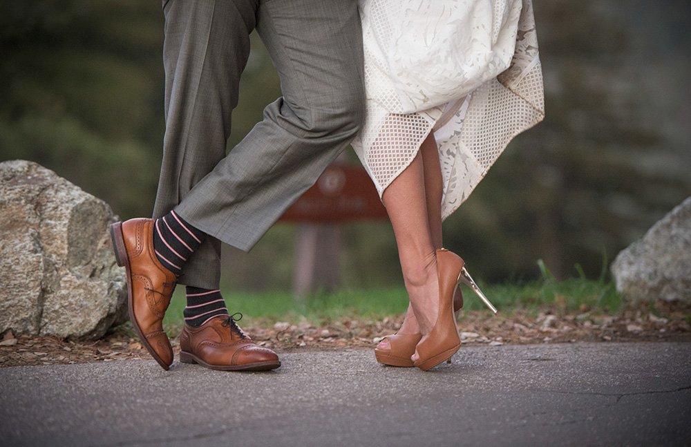 Bride and Groom shoes at Post Ranch