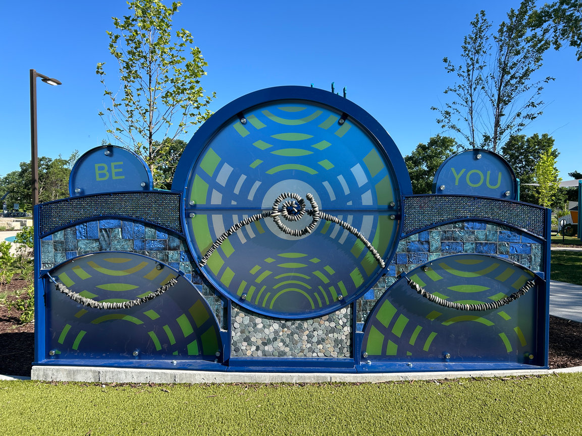 Sensory Wall, Inclusive Playground, raccoon River Park, West des Moines, IA