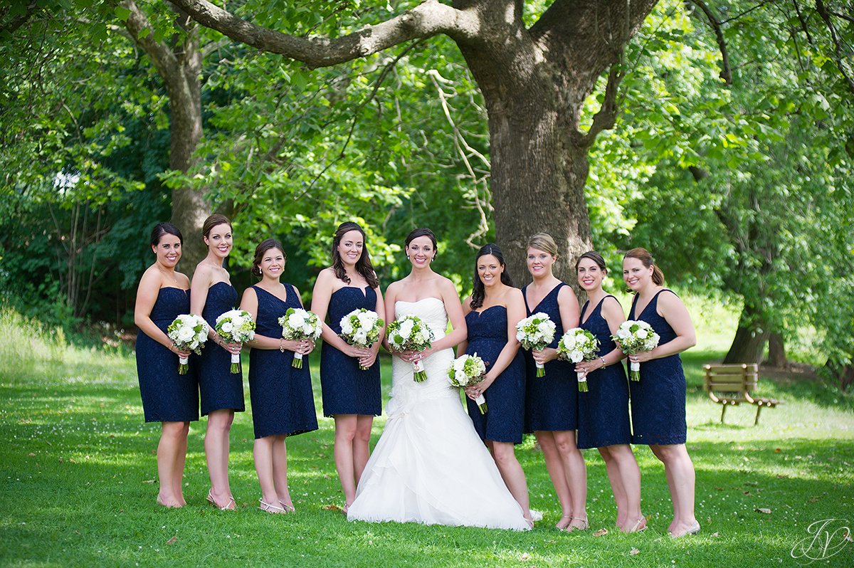 beautiful shot of brides in congress park saratoga springs