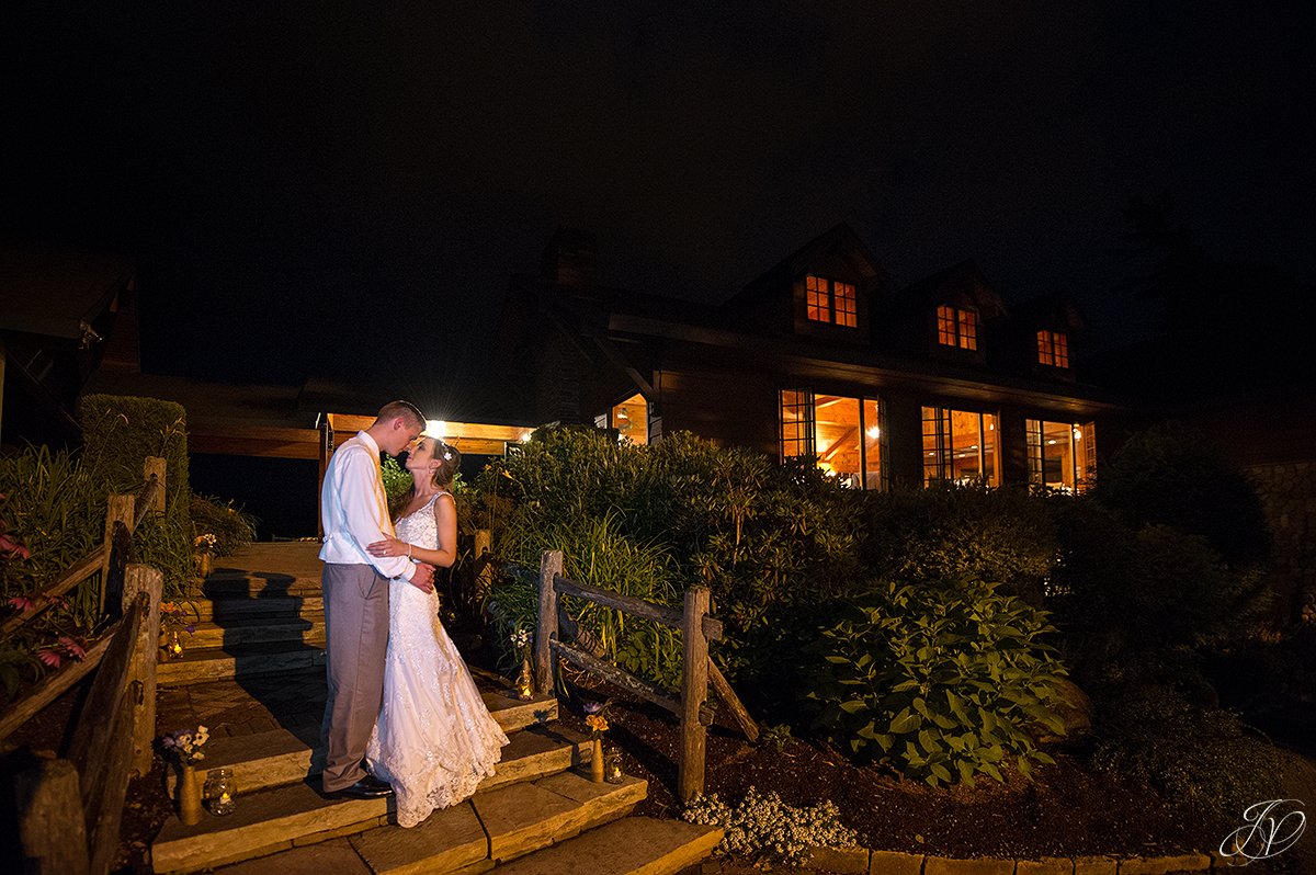 bride and groom night photos lake placid golf club