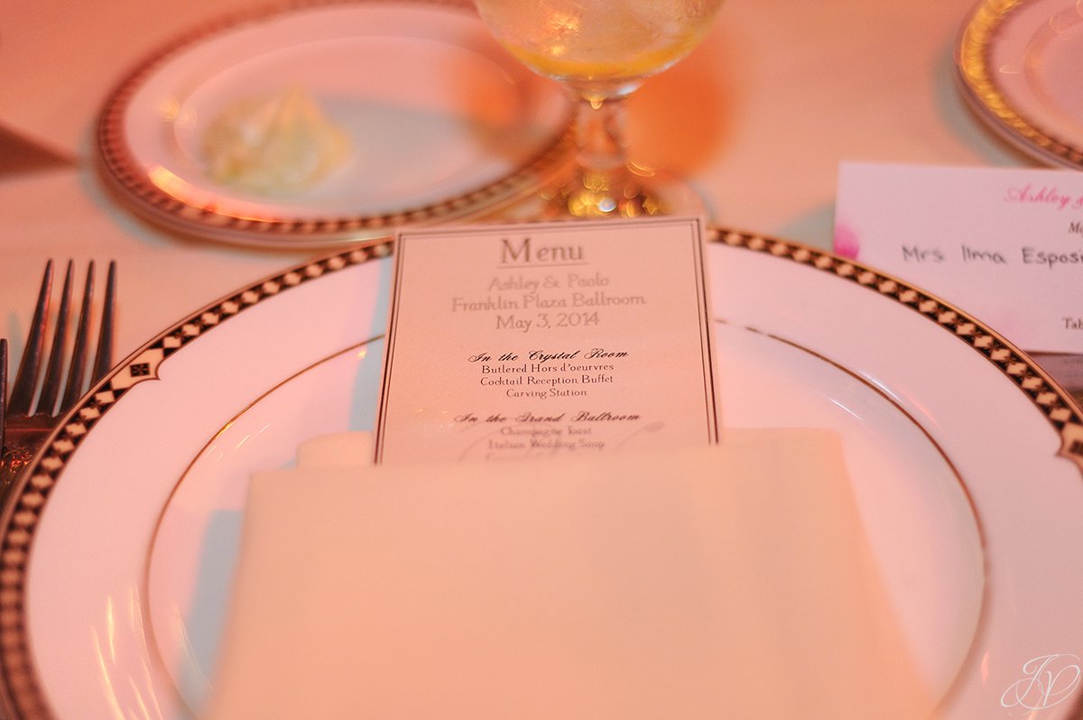 custom menu cards for a wedding reception