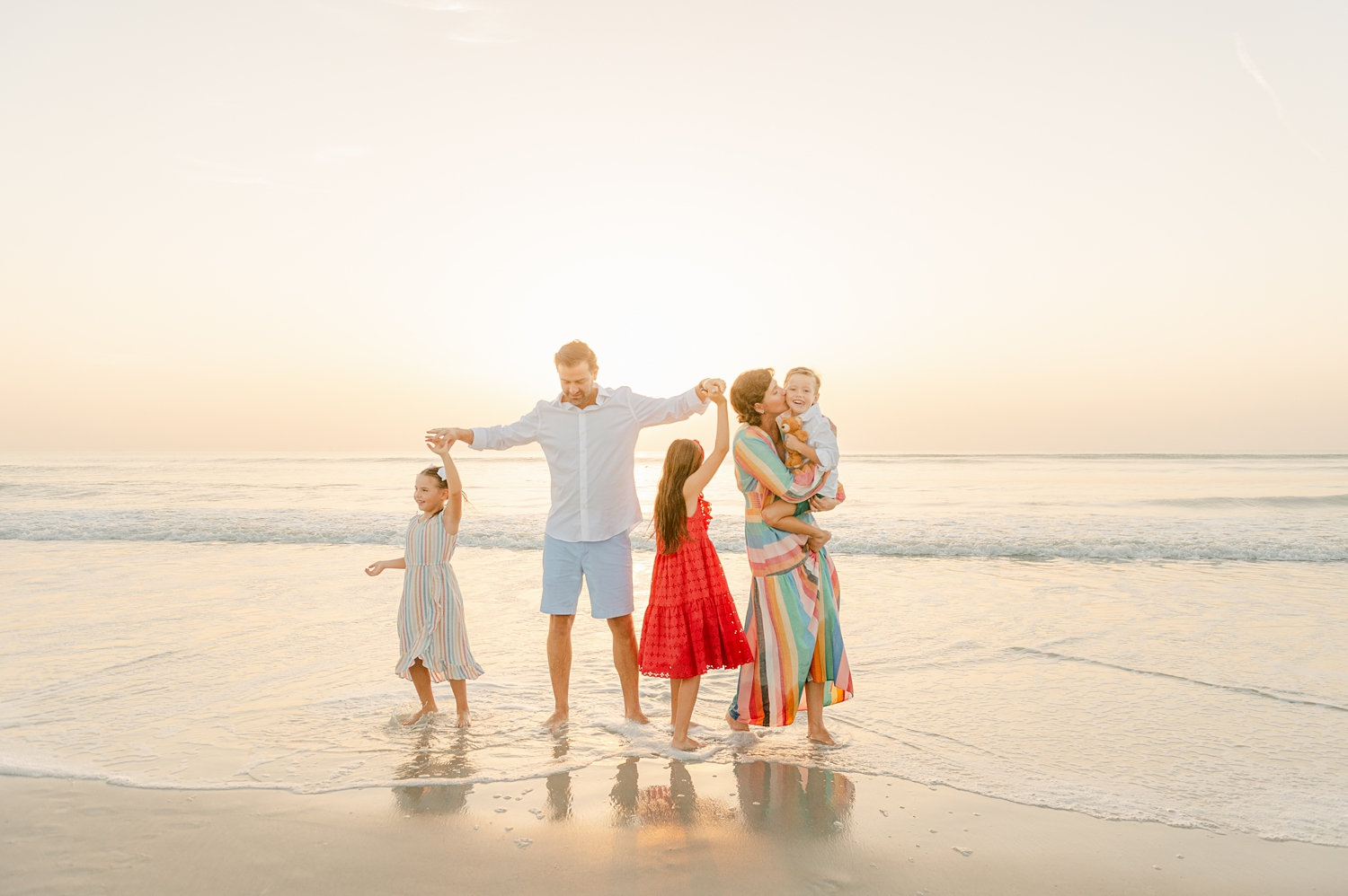 rainbow themed family photo session with a family of 5, Ryaphotos