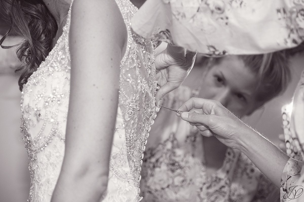 bride getting ready lake placid wedding