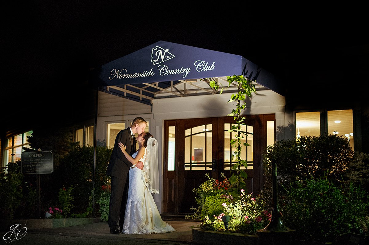 romantic bride and groom night photo normanside country club