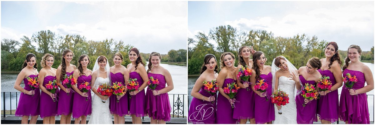 bride and bridesmaids pink dresses glen sanders mansion wedding