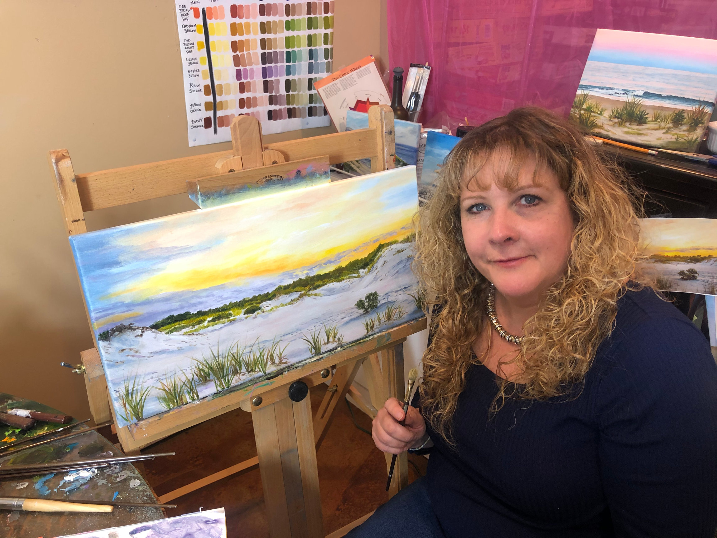 Long Beach Island Dune Painting completed - Theresa Artigas Portrait Artist