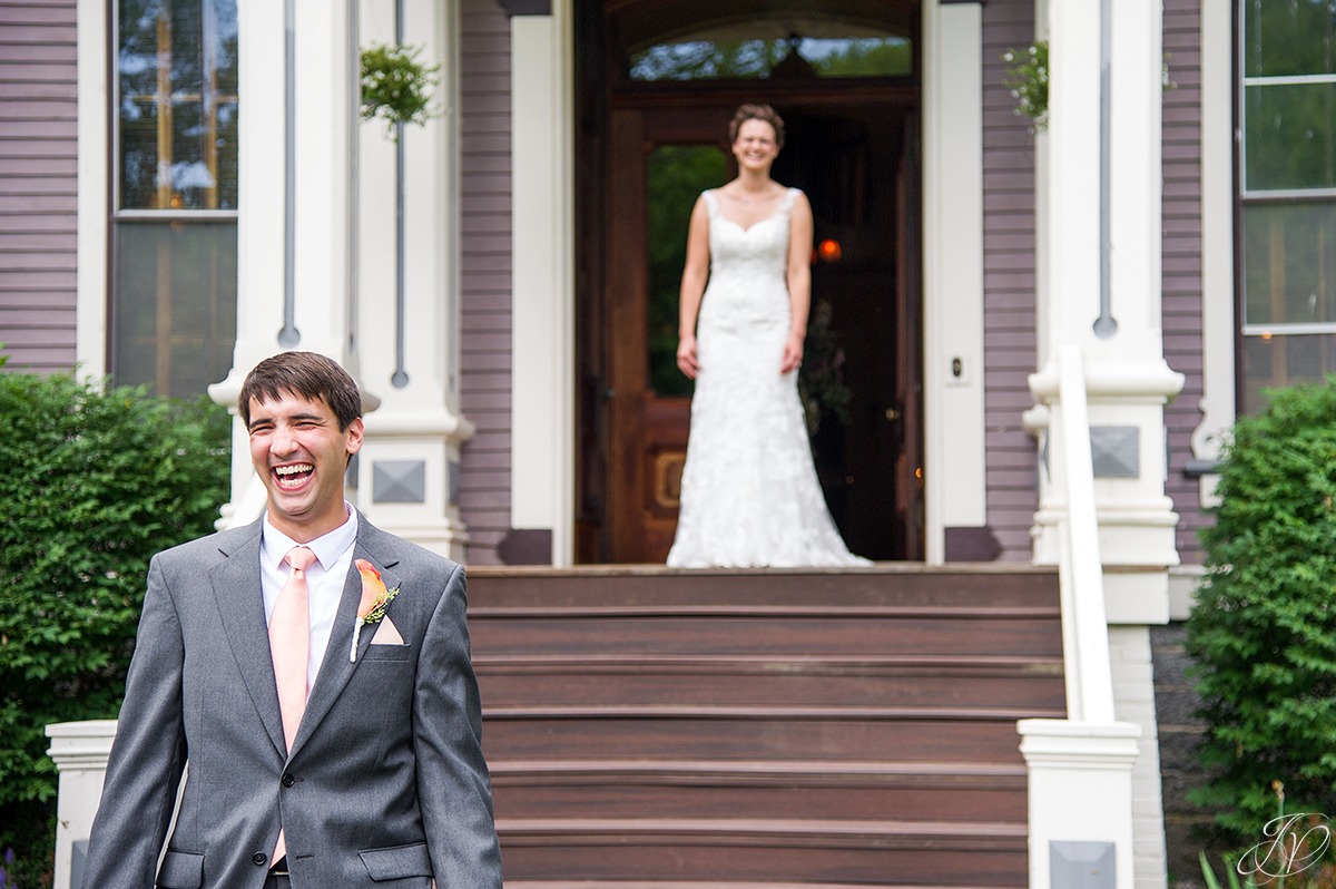 unique bride and groom first look