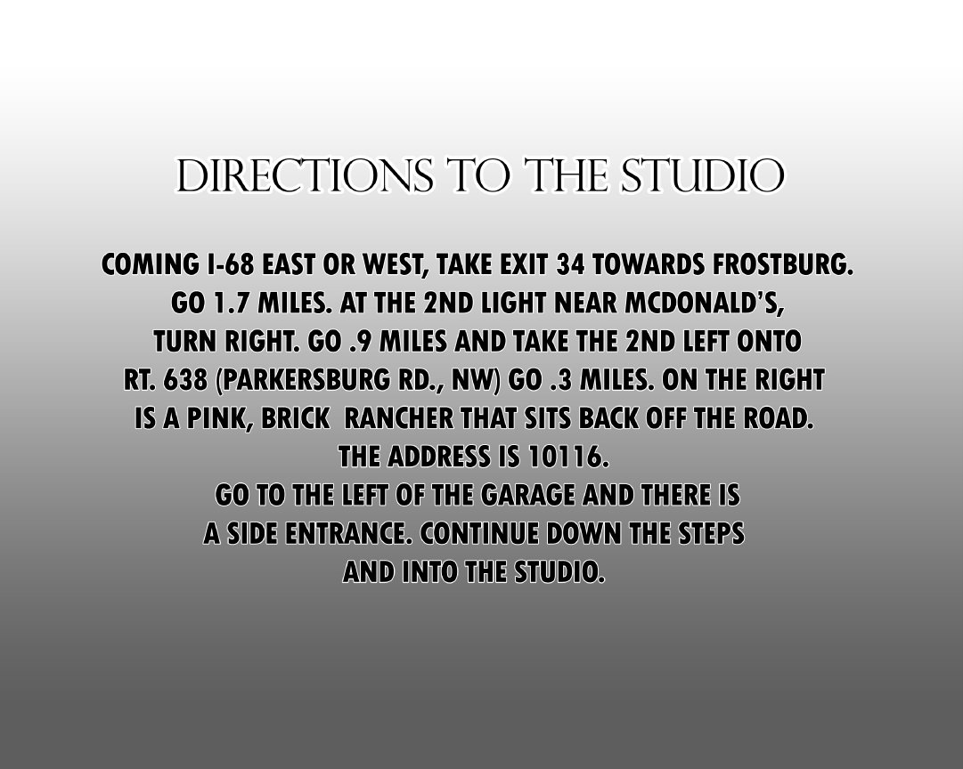 Directions To The Studio Bernie's Photography