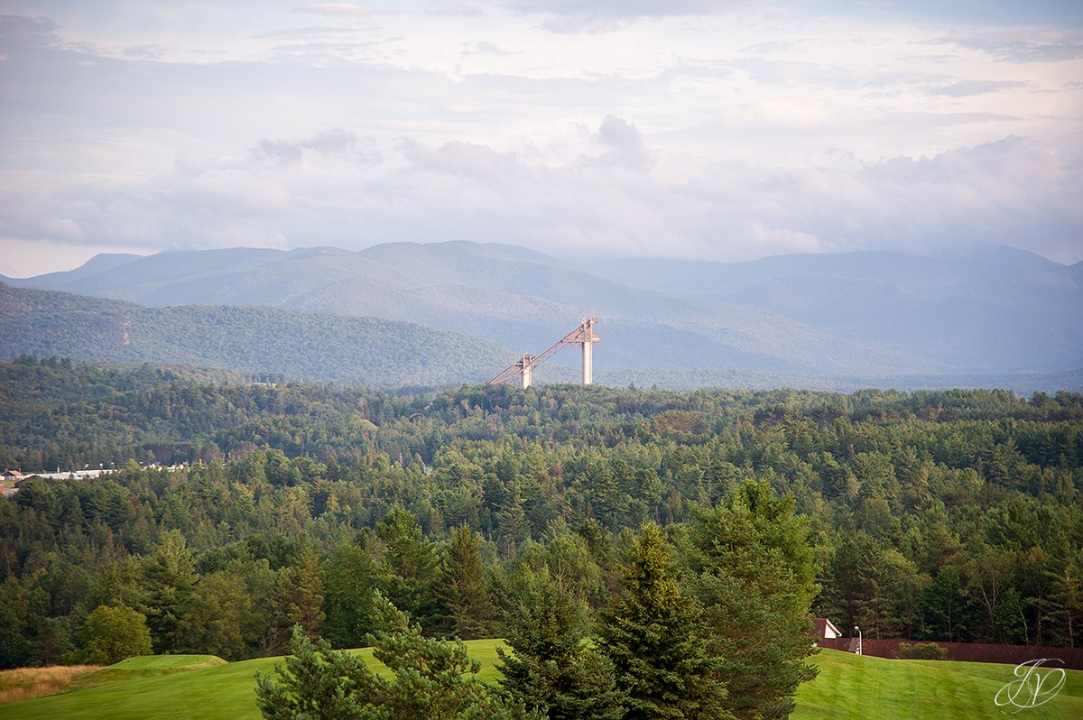 view of the ski jumps in lake placid