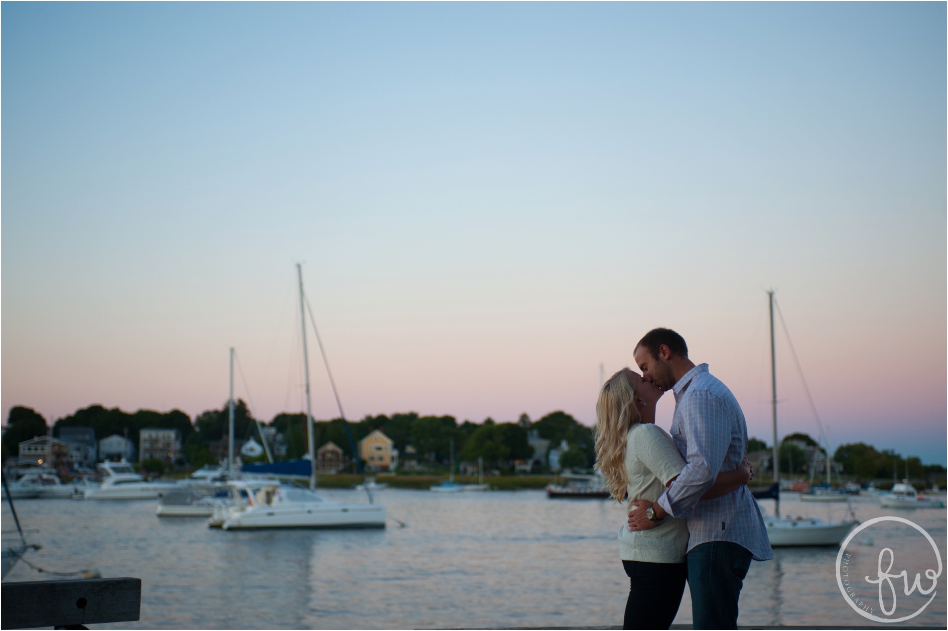 Newburyport Engagement Session on the waterfront at sunset photographed by freestyle weddings