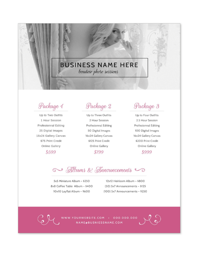 18 Photographer Price Sheets [FREE DOWNLOAD] - PhotoBiz Growth Hub