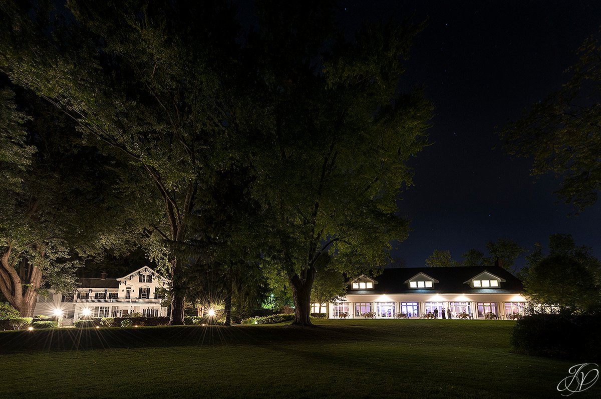 river stone manor at night, unique wedding night photos