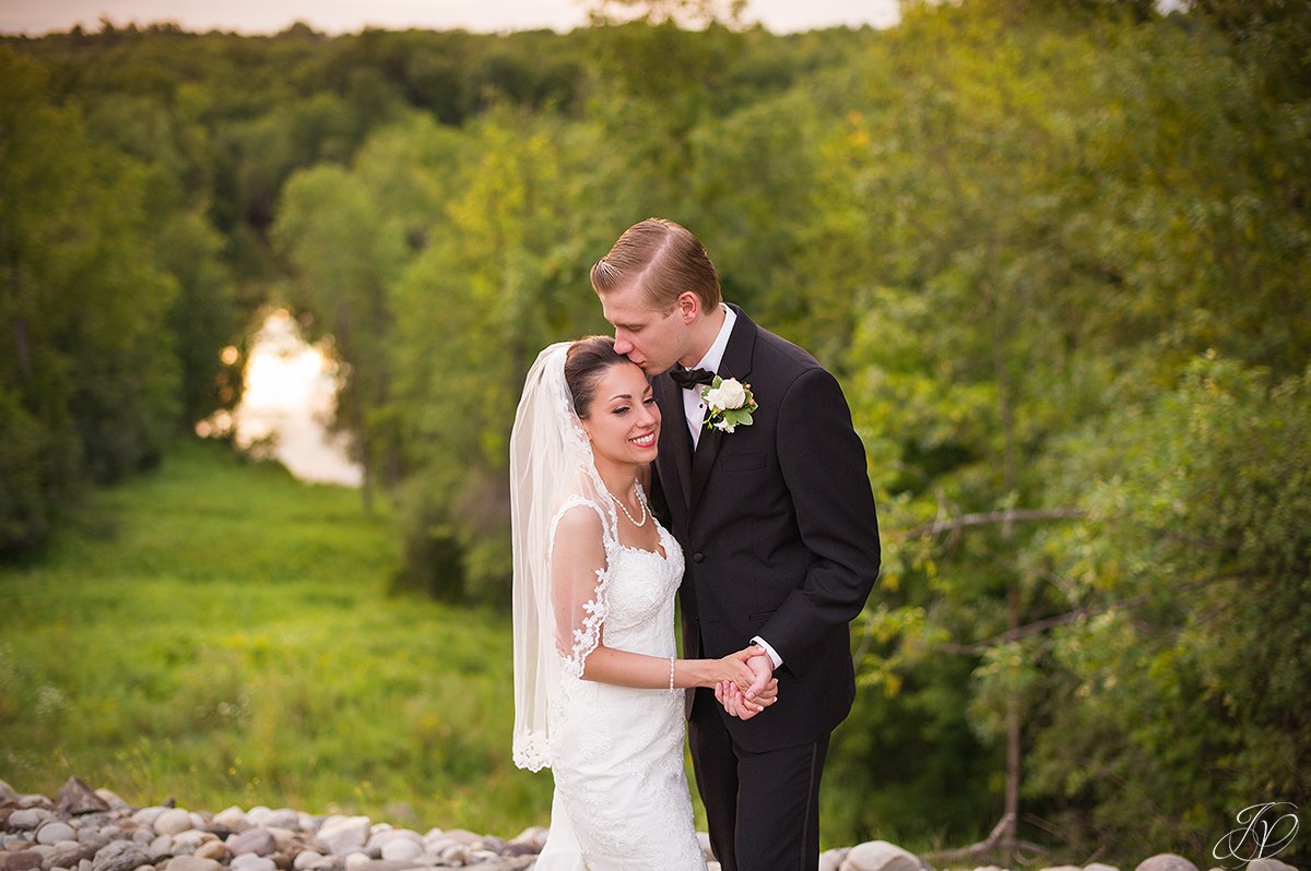 beautiful bride and groom sunset photo, normanside country club