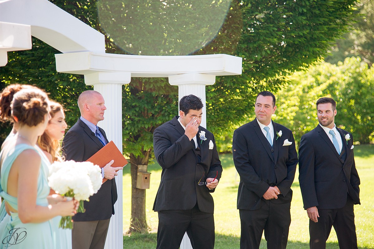groom reaction to seeing bride down aisle shenandoah valley golf club