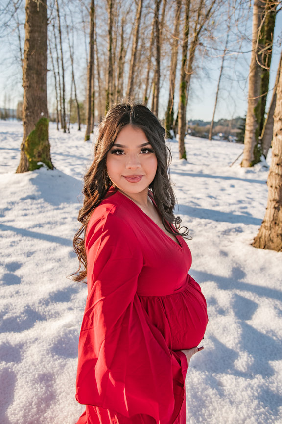 winter senior portrait dresses
