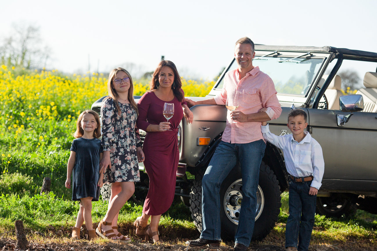 Family portraits during Sunset in a Santa Rosa Vineyard,  Sonoma County Ca, taken by Sheila Johnson of Studio J Photography