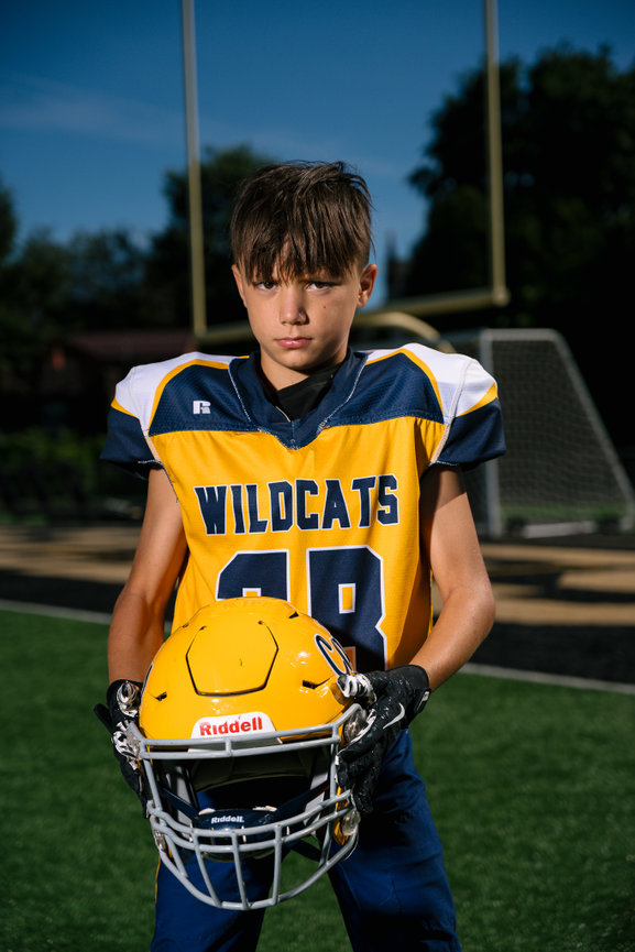 youth football player for shenango wildcats
