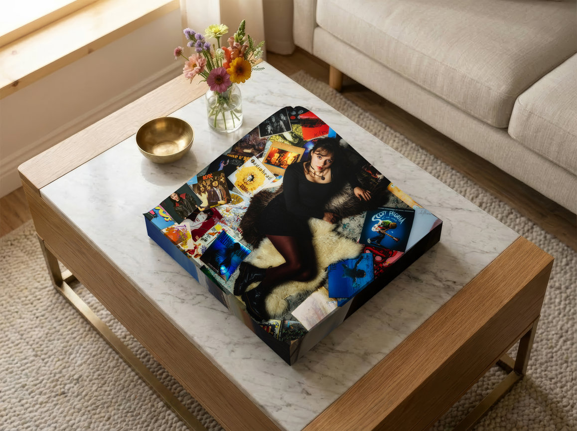 GraphiStudio Edge Book heirloom senior portrait album with edge-printed page faces — hand-bound in Italy by Swartz Portraits Katy Texas