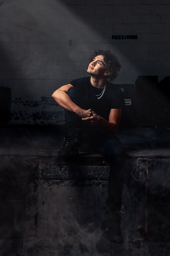 High school senior guy Dallas location portrait picture