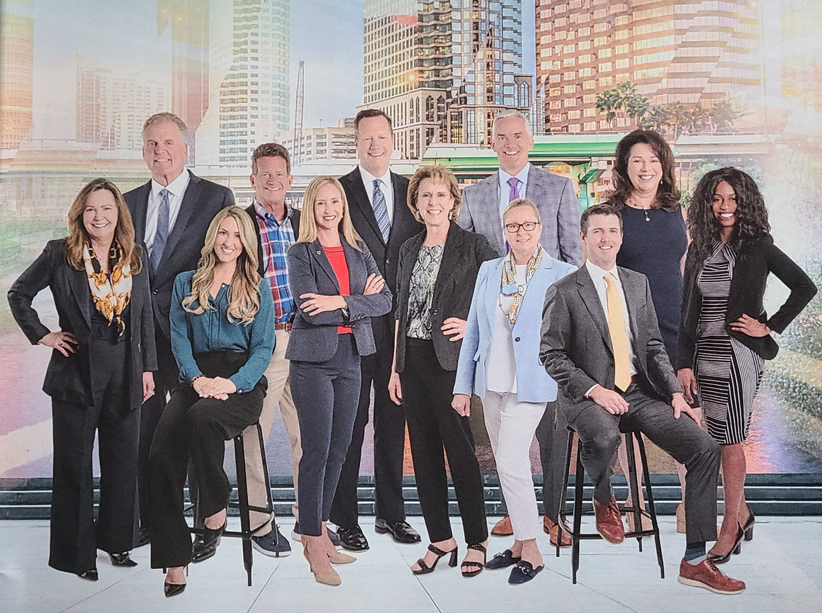 composite team photo added to a background