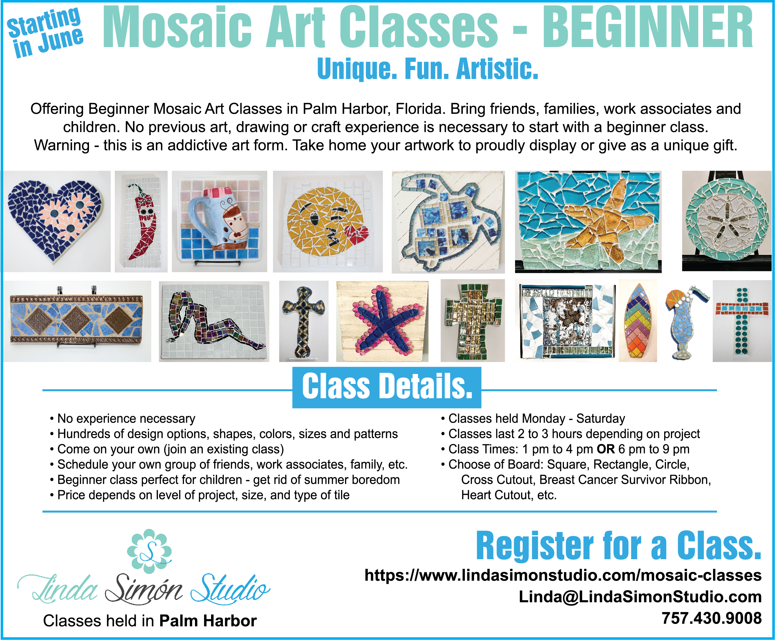 Register for a Beginner Mosaic Tile Class