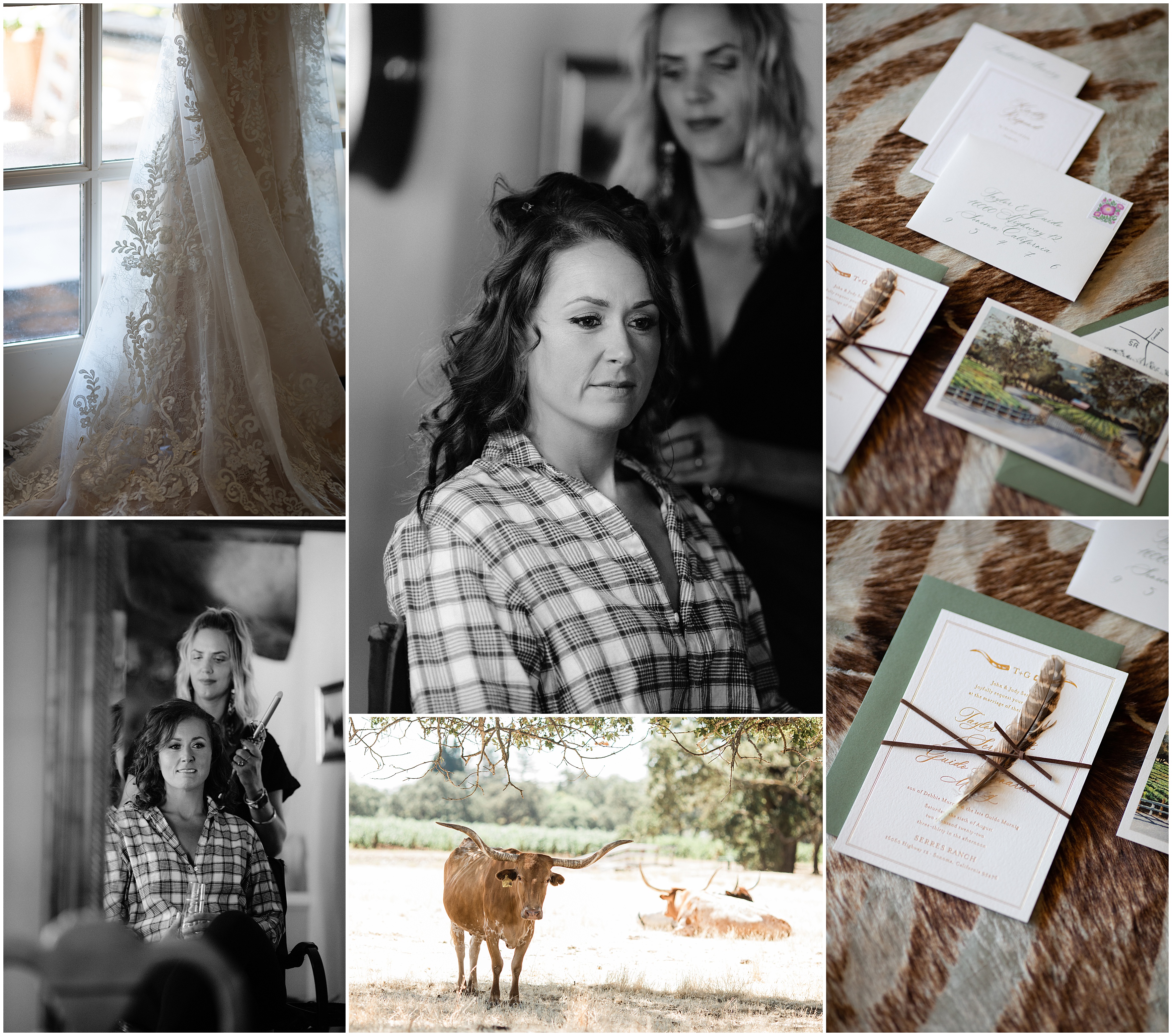 Sonoma California Bride Getting ready for her wedding