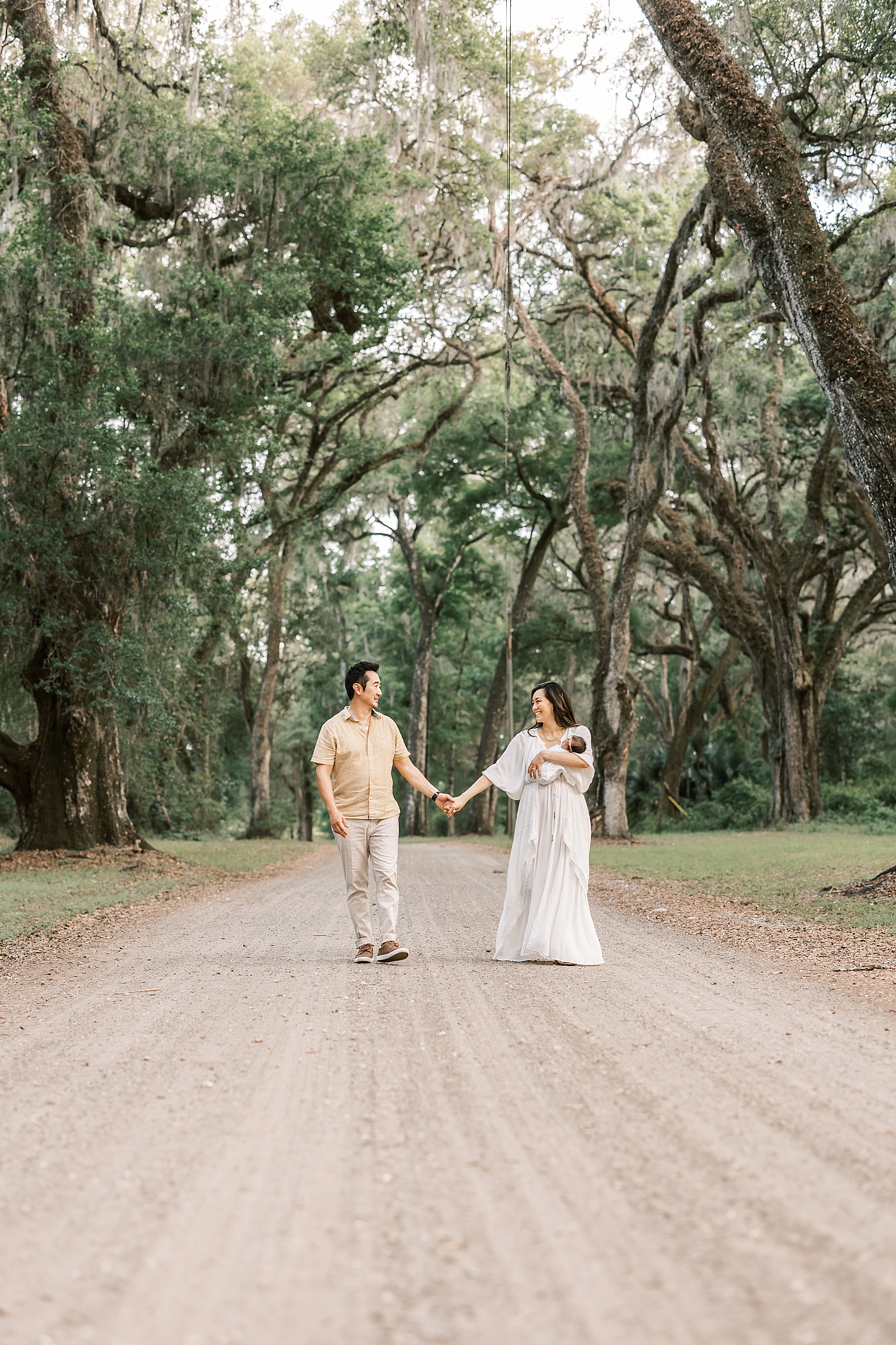 man and woman walking down a dirt road in Gainesville, Florida