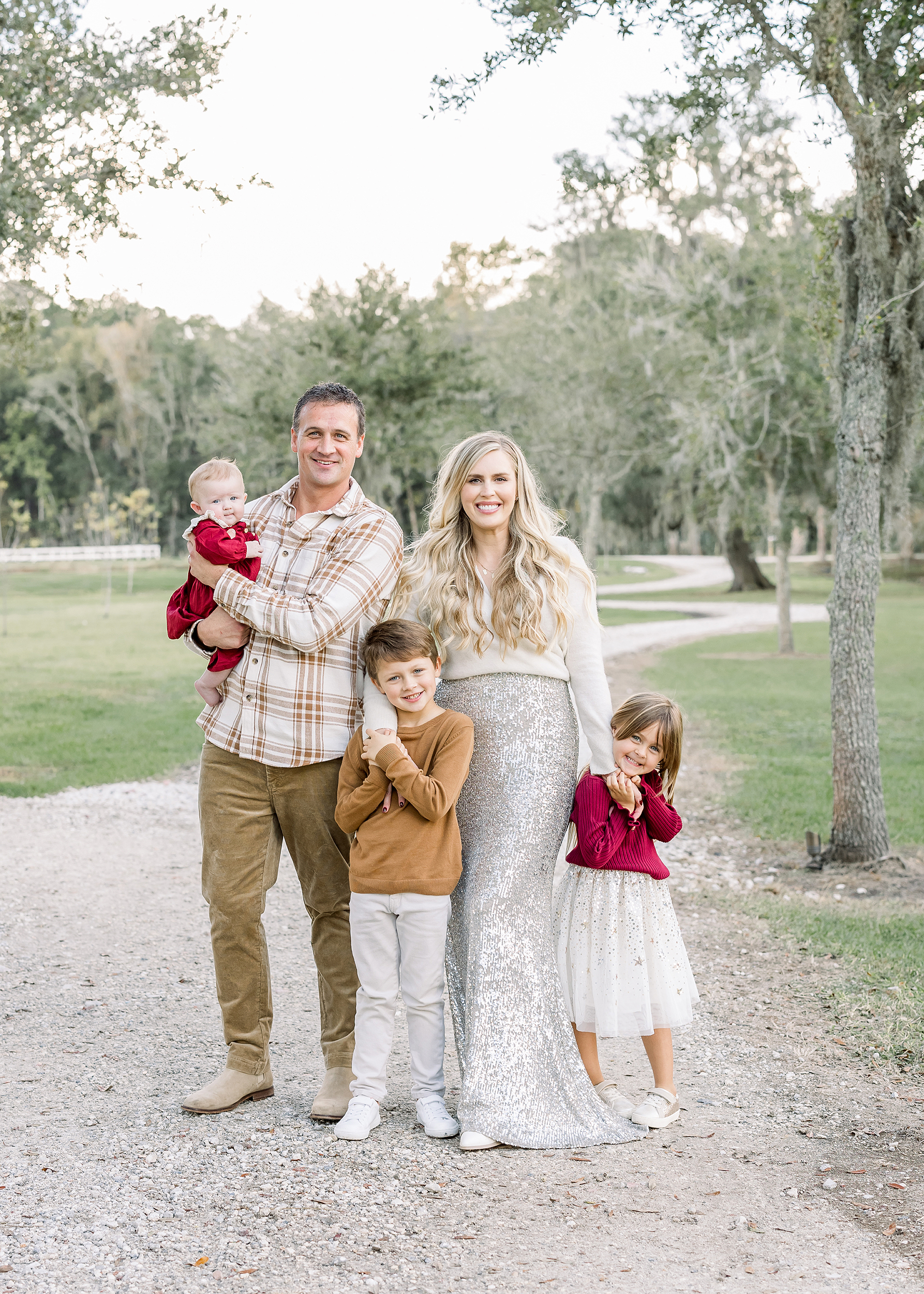 A family portrait of Ryan Lochte and family at Congaree and Penn farm.