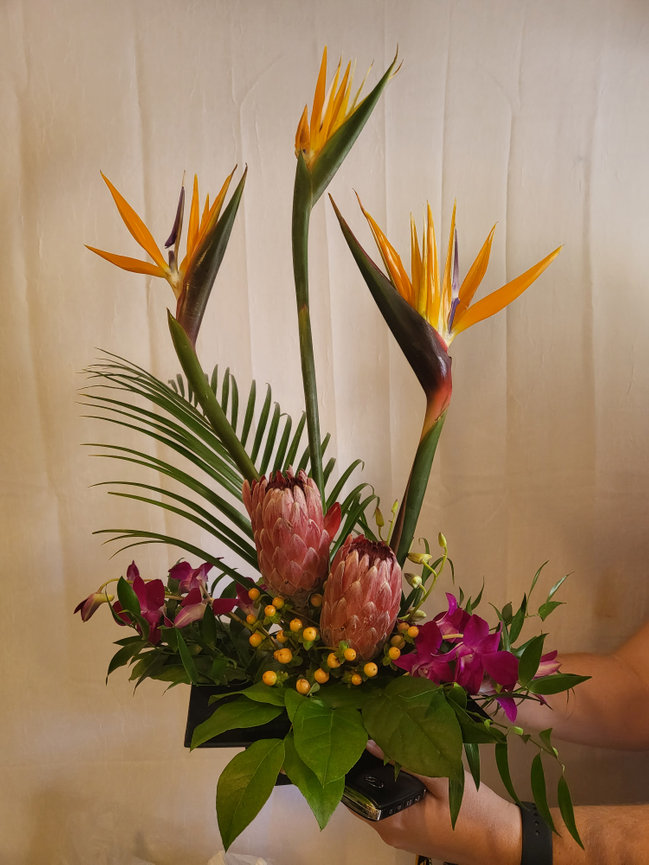 Birds of paradise floral arrangement