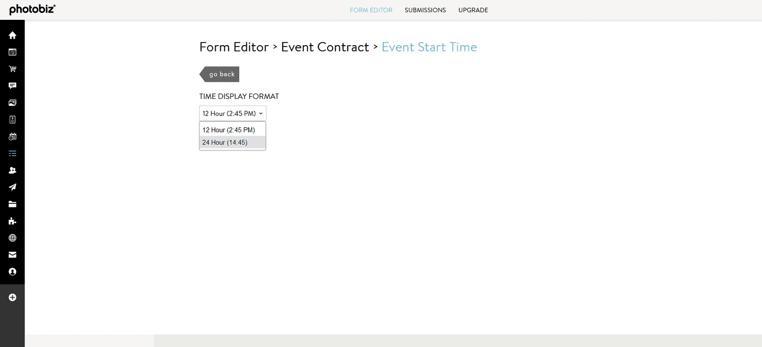 How Do I Change the Time Display Format on My form?