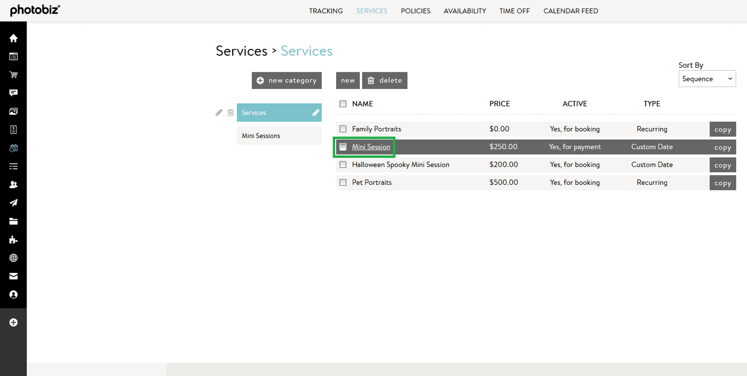 How Do I Update My Scheduler Service Prices? - PhotoBiz Knowledge Base